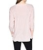 DKNY Sport by Donna Karan Mini Slub Waffle Knit Crew Neck 3/4 Ruched Sleeve Tee - Image 2