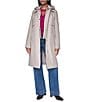 DKNY Mix Media Notch Collar Belted Snap Front Trench Coat - Image 1