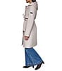DKNY Mix Media Notch Collar Belted Snap Front Trench Coat - Image 3