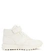 Color:Cream - Image 2 - Noemi Lace-Up Mid Top Sneakers