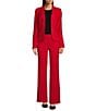 DKNY by Donna Karan Notch Collar Long Sleeve Two Button Blazer & Coordinating Modern Fit Flat Front Straight Leg Pant - Image 5