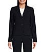 Donna Karan DKNY by Donna Karan Coordinating Notch Collar Long Sleeve Two Button Blazer, Color:Navy - Image 3