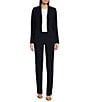 Donna Karan DKNY by Donna Karan Coordinating Notch Collar Long Sleeve Two Button Blazer, Color:Navy - Image 4