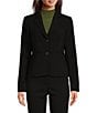 Donna Karan DKNY by Donna Karan Coordinating Notch Collar Long Sleeve Two Button Blazer, Color:Black - Image 4