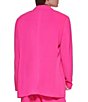 Color:Power Pink - Image 2 - Notch Lapel Long Sleeve Crepe Boyfriend Statement Blazer Jacket