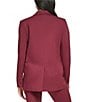 Color:Cabernet - Image 2 - Notch Lapel Long Sleeve Coordinating Ponte Jacket