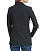Color:Black - Image 2 - Notch Lapel Long Sleeve Woven Blazer Jacket