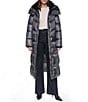 DKNY Pearlized Quilted Funnel Collar Hooded Long Maxi Puffer - Image 1