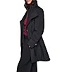 DKNY Petite Size Softshell Stand Collar Asymmetrical Zip Trench Coat - Image 3