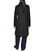 DKNY Petite Size Wool Blend Asymmetrical Neck Trim Button Front Single Breasted Coat - Image 2