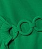 Color:Apple Green - Image 3 - Plus Size Scuba Crepe Short Sleeve Boat Neck Ruched Side Embellished Sheath Dress