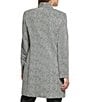 Color:Black/White - Image 2 - Point Collar Knit Long Topper Jacket