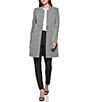 Color:Black/White - Image 4 - Point Collar Knit Long Topper Jacket
