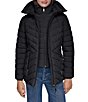DKNY Quilt Hooded Funnel Collar Water Resistant Short Puffer - Image 1