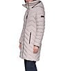 DKNY Quilted Funnel Collar Hooded Zip Front Puffer Jacket - Image 3