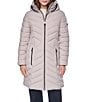 DKNY Quilted Funnel Collar Hooded Zip Front Puffer Jacket - Image 4