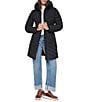 DKNY Quilted Funnel Collar Hooded Zip Front Puffer Jacket - Image 1