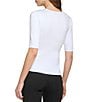 Color:White - Image 2 - Ribbed Twist Cutout Top