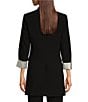 Donna Karan DKNY by Donna Karan Roll Sleeve Collarless Open Topper, Color:Black - Image 2