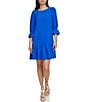 Color:Cosmic Blue - Image 1 - Ruffle 3/4 Sleeve Woven Shift Dress