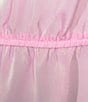 Color:Pink Cloud - Image 4 - Satin Surplice V-Neck Short Sleeve Peplum Blouse