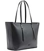 Color:Black - Image 4 - Seth Large Vegan Leather Tote Bag