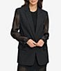 Color:Black - Image 1 - Sheer Long Sleeve 1-Button Blazer