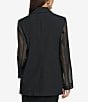 Color:Black - Image 2 - Sheer Long Sleeve 1-Button Blazer