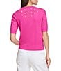 Color:Shocking Pink - Image 2 - Short Sleeve Cut-Out Detail Top