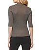 Color:Graphite Luggage - Image 2 - Short Sleeve Mock Neck Ribbed Knit Top