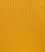 Color:Golden Rod/Vanilla - Image 4 - Short Sleeve Mock Neck Ribbed Knit Top