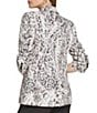 Color:Sand Multi - Image 2 - Snake Print Notch Lapel Ruched Long Sleeve Blazer Jacket