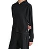 Donna Karan DKNY Sport by Donna Karan Brushed Rib Knit Raglan Sleeve Pullover Hoodie, Color:Black - Image 3