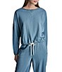 DKNY Sport by Donna Karan Coordinating Slub Knit Jersey Crew Neck Long Sleeve Pullover - Image 1