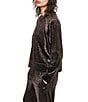 DKNY Sport by Donna Karan Coordinating Velour Leopard Print Raglan Pullover - Image 3
