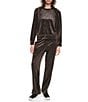 DKNY Sport by Donna Karan Coordinating Velour Leopard Print Raglan Pullover - Image 4