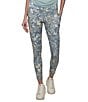 Donna Karan DKNY Sport by Donna Karan Elevate Interlock High Waist 7/8 Printed Fitness Leggings, Color:Palms Blue - Image 1