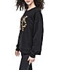 Donna Karan DKNY Sport by Donna Karan Leopard Logo Crew Neck Pullover, Color:Black/Black Whiskey - Image 3