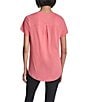 DKNY Sport by Donna Karan Micro Peached Jersey V-Neck Short Sleeve High Low Tee - Image 6
