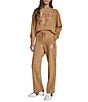 Donna Karan DKNY Sport by Donna Karan Coordinating Stacked Transfer Logo Slim Fit Track Pants, Color:Whiskey - Image 4
