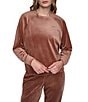 DKNY Sport by Donna Karan Velour Mini Rhinestone Crew Neck Pullover - Image 1