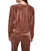 DKNY Sport by Donna Karan Velour Mini Rhinestone Crew Neck Pullover - Image 2