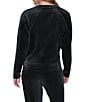DKNY Sport by Donna Karan Velour Mini Rhinestone Crew Neck Pullover - Image 2