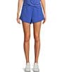 Color:Amaro Blue - Image 1 - Sport Double Layer Runners Pocket Training Shorts