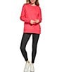 Color:Coral Glow - Image 3 - Sport Embroidered Logo Terry Knit Crew Neck Long Sleeve Pullover