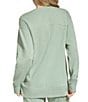 Color:Lily Pad - Image 2 - Sport Embroidered Logo Terry Knit Crew Neck Long Sleeve Pullover