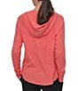 Donna Karan DKNY Sport by Donna Karan Long Sleeve Full Zip Mini Slub Waffle Pocketed Hoodie, Color:Coral Crush - Image 2