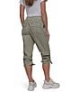 Donna Karan DKNY Sport by Donna Karan Peached Poplin Ribbed Waist Convertible Cinched Cargo Capri Pull-On Pant, Color:Bay Leaf - Image 2