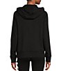 Color:Black - Image 2 - Sport Repeat Logo Zip Front Draw Cord Hooded Jacket