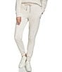 Color:Sand - Image 1 - Sport Solid Terry Knit Drawstring Waist Zip Cuff Pull-On Joggers